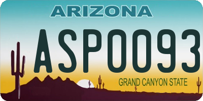 AZ license plate ASP0093