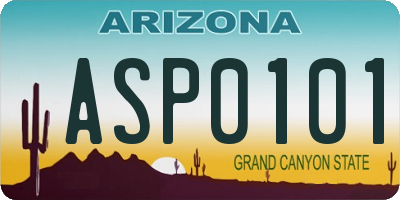 AZ license plate ASP0101