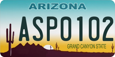 AZ license plate ASP0102
