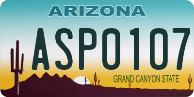AZ license plate ASP0107