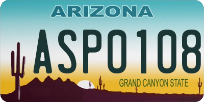 AZ license plate ASP0108