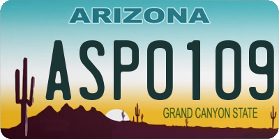 AZ license plate ASP0109