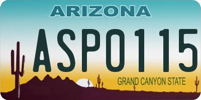 AZ license plate ASP0115