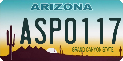 AZ license plate ASP0117