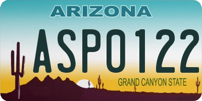 AZ license plate ASP0122