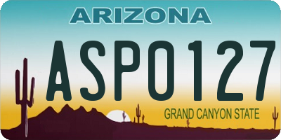 AZ license plate ASP0127