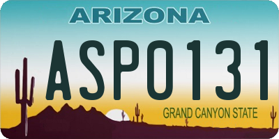 AZ license plate ASP0131