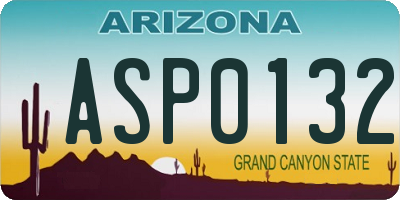 AZ license plate ASP0132