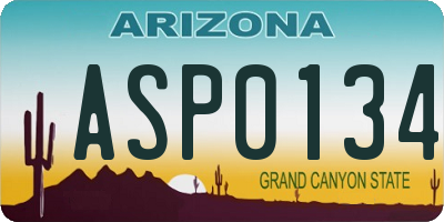 AZ license plate ASP0134