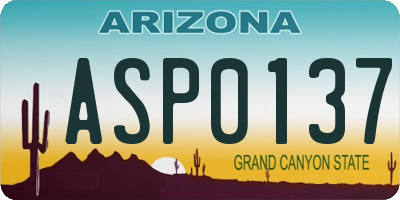 AZ license plate ASP0137