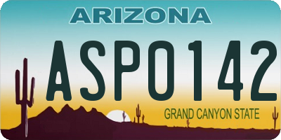 AZ license plate ASP0142