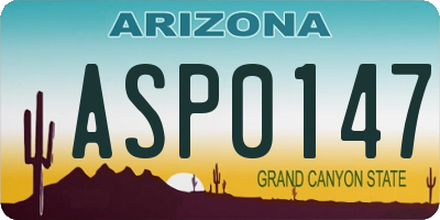 AZ license plate ASP0147