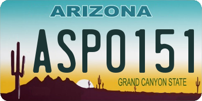 AZ license plate ASP0151