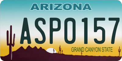 AZ license plate ASP0157