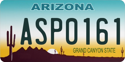 AZ license plate ASP0161