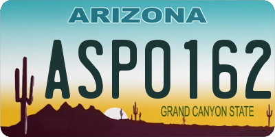 AZ license plate ASP0162