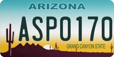 AZ license plate ASP0170