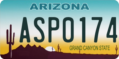 AZ license plate ASP0174