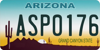 AZ license plate ASP0176