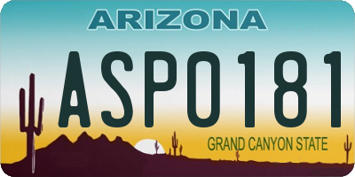 AZ license plate ASP0181
