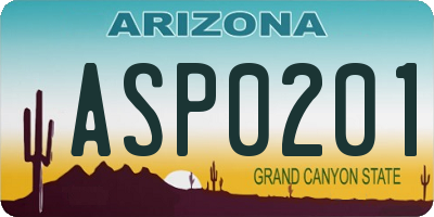 AZ license plate ASP0201