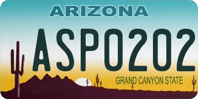 AZ license plate ASP0202
