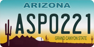 AZ license plate ASP0221