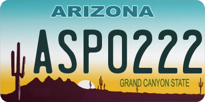 AZ license plate ASP0222