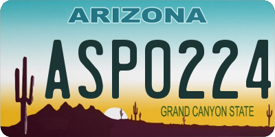 AZ license plate ASP0224