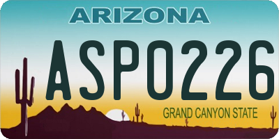 AZ license plate ASP0226