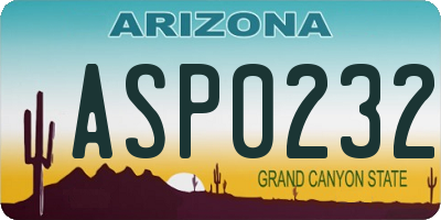 AZ license plate ASP0232