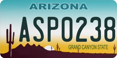 AZ license plate ASP0238