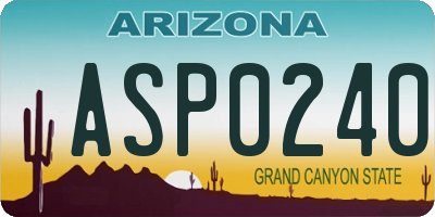 AZ license plate ASP0240