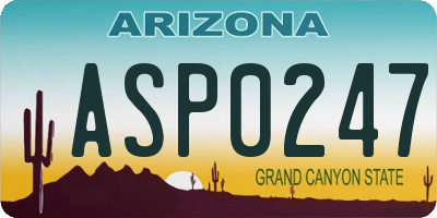 AZ license plate ASP0247