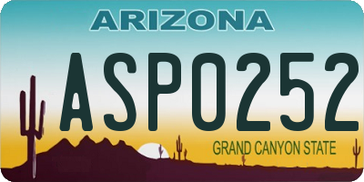 AZ license plate ASP0252