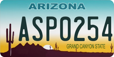 AZ license plate ASP0254