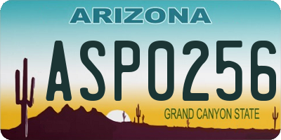 AZ license plate ASP0256