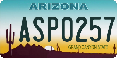 AZ license plate ASP0257