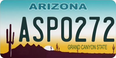 AZ license plate ASP0272