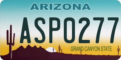 AZ license plate ASP0277