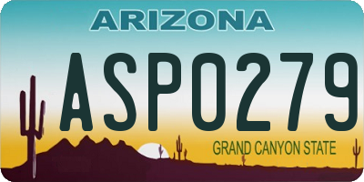 AZ license plate ASP0279
