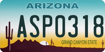 AZ license plate ASP0318