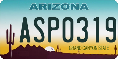 AZ license plate ASP0319