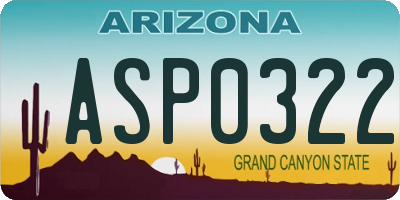 AZ license plate ASP0322