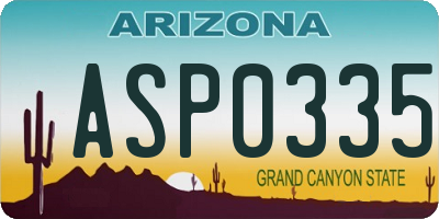 AZ license plate ASP0335