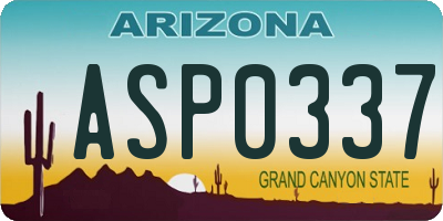 AZ license plate ASP0337