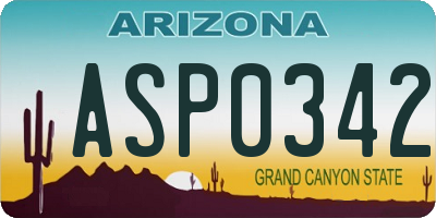 AZ license plate ASP0342