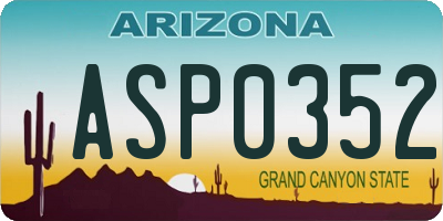 AZ license plate ASP0352