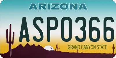 AZ license plate ASP0366