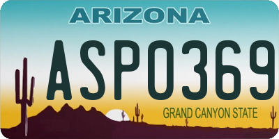 AZ license plate ASP0369